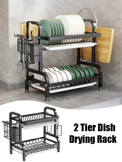2 Tier Multifunctional Bowl Rack
